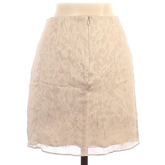 Haute Hippie Cream Lace Silk Mini Skirt Womens S Coquette Formal Bridesmaid - Picture 2 of 6
